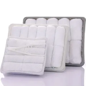 Alta Qualidade Linhas Aéreas Descartáveis Bandeja Toalhetes Rosto Toalha de Mão Limpeza Anti Bacteriana Assorted Color Wet Toalhas com Clipes Algodão