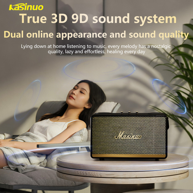Premium Sound Kasinuo JD01 Portable BT Speaker Battery Dual Wireless Mics AI Sound Correction 3D 9D Surround Sound for Home KTV