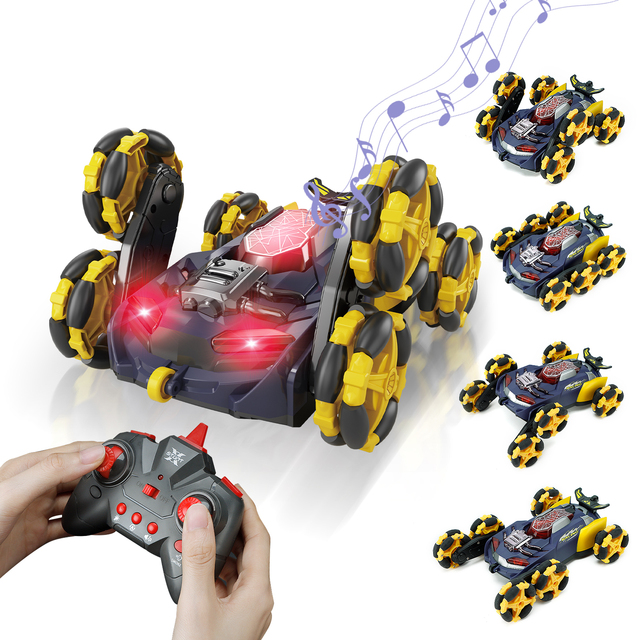 HOSHI 1612 Water Spray RC Stunt Car 2.4Ghz 30m Remote Control 360 Flip Transformation Six-Wheel Indoor Use Christmas Toy