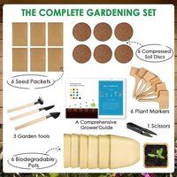 Coffret Cadeau Kit de Culture Transfrontalier - Pot de Fleurs Pastoral en Porcelaine Monochrome Émaillée Biodégradable Approuvé
