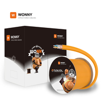 Kabel Ethernet Wonny Cat8 40Gbps 2000MHz 600V Kabel Jaringan Terlindung Kabel LAN 305m 1000ft Gulungan untuk Rak Server Pusat Data