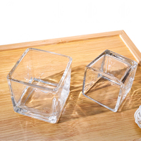 Vente en gros de pots à bougies en verre transparent carrés vides de 2,5 oz, 4,5 oz, 6 oz, 11 oz avec couvercle et boîte pour la fabrication de bougies, mariage, Noël