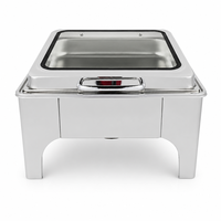 Réchaud alimentaire en acier inoxydable, chauffage à l'alcool, contrôle automatique de la température, 6L, 50-70°C, service de restauration, banquet de mariage, hôtel