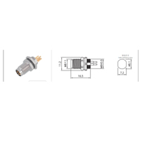 Connecteur métallique BEXKOM M8D-B 3 à 8 broches plaquées or, femelle, à vis, blindé EMC, IP67, anti-vibration, anti-corrosion