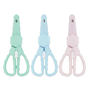 Baby Food Scissors Stainless Steel Portable For Infants And Toddlers 0-12 Months Multifunction Home Use Green Blue Pink - Product Image 4