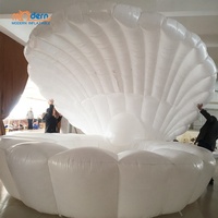 Ballon Gonflable Créatif Coquillage Marin avec Lumières LED RGB, Ventilateur Intégré, Télécommande, Tissu Oxford 210D - Décoration de Scène de Mariage
