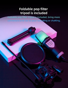 Micrófono de Condensador USB Omnidireccional para Juegos SF-666R con Luz RGB Intermitente, Diseño Ligero para PC, Uso con Cable - Product Image 6