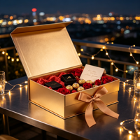 Boîte cadeau magnétique en marbre avec sac cadeau assorti, emballage en papier vide avec estampage doré pour mariage, fête, bonbons, vente en gros
