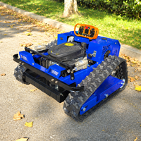 Livraison gratuite, tondeuse à gazon à moteur essence CE EPA avec chenilles en caoutchouc agricoles, tondeuse à gazon robotisée télécommandée