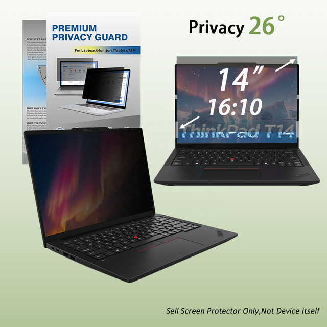 Reversible 2 Way PET Privacy Screen Filter Anti Blue Light Anti Glare Film for Lenovo 14 Inch 16:10 Laptop Easy Install
