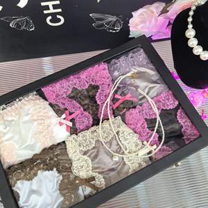 กางเกงชั้นในผ้าไหมน้ำแข็งคุณภาพสูงพิเศษสำหรับผู้หญิง - ระบายอากาศได้ดีและเป็นมิตรกับผิวหนัง กางเกงชั้นในทรงเซ็กซี่แบบเว้าลายเสือดาว - Product Image 3