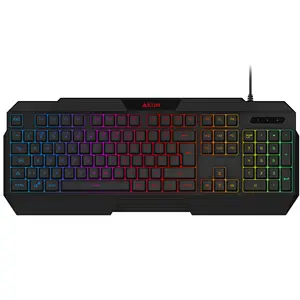 GX510L RGB oyun klavyesi oyun kauçuk kubbe arkadan aydınlatmalı Keytop yapısı, MIC müzik LED göstergeler fonksiyonu