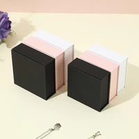 Boîtes magnétiques en carton personnalisées avec logo, ensembles cadeaux noirs, petits emballages pour accessoires de cils