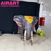 Adorable costume d'éléphant gonflable pour spectacle sur scène, ballon d'éléphant indien pour défilé et décoration de festival