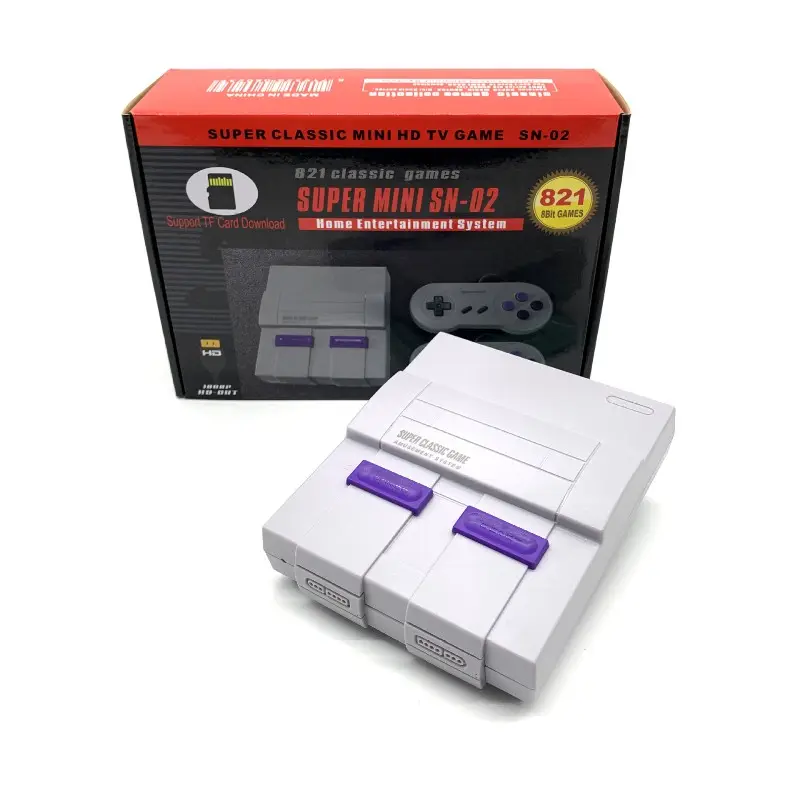 Супер Мини SFC Ретро Классическая игровая консоль SNES встроенные 821 ТВ Видео игры с двумя контроллерами