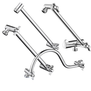 Ensemble de <span class=keywords><strong>bras</strong></span> de <span class=keywords><strong>douche</strong></span> à effet pluie moderne de Style américain transfrontalier tige d'extension Flexible réglable finition chromée mur d'utilisation d'hôtel - Product Image 1