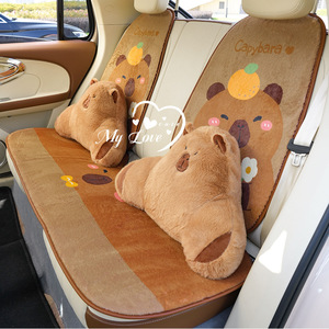 Coussin de soutien lombaire pour voiture Capybara, coussin ergonomique en peluche pour appuie-tête, pour siège auto, utilisable en toutes saisons - Product Image 4