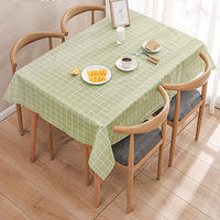 Huihe nappe rectangulaire en plastique treillis imprimé étanche à l'huile cuisine Table à manger Colth couverture tapis toile cirée lavage