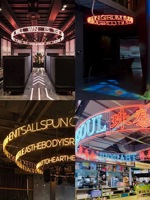 Plafond publicitaire à slogan personnalisé Enseigne au néon ronde à 360 degrés Anneau d'enseigne au néon pour décoration d'intérieur de bar à bière Club Party Shop