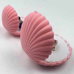 Caja de conchas de terciopelo rosa, joyería, anillos, pendientes, colgante, collar - Product Image 6