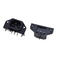 Conector de Panel de Alta Calidad IEC C14, 10A 250V CA, 3 Salidas, Tipo Tornillo, para Montaje en Chasis con Orificio de Fijación