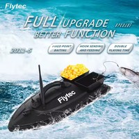Perahu Umpan RC 500M Dual Motor dengan Sensor Sonar untuk Memancing di Es, Pencari Ikan 4-Saluran, Dikendalikan Aplikasi, Siap Pakai dengan Remote Kontrol, 1.5kg