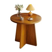 Table d'appoint moderne du milieu du siècle, table d'appoint ronde en bois avec pieds en bois massif pour la maison