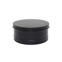 Boîte ronde en métal noir mat, impression différente personnalisée, prix bon marché, bocaux à bougies et emballage, boîte en métal pour biscuits, bonbons et thé