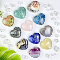 Cœurs en cristal en gros pour l'artisanat, 1,57 pouce, citrine, quartz rose, agate, fluorite, cœurs pour collier DIY, pendentif, cadeau