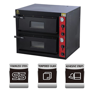Four à Pizza électrique de luxe, couleur noire, pain de boulangerie mural Mobile à Double pont, grande taille, à vendre - Product Image 4