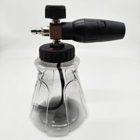 Lance de canon à mousse électroplaquée en laiton avec bouteille transparente pour lavage et nettoyage de voiture sous pression