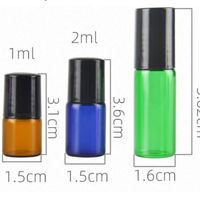 Set de bouteilles à huile essentielle pour parfum, 1ml, 2ml, 3ml, 10ml, transparente, ambrées, roses, violettes, vertes