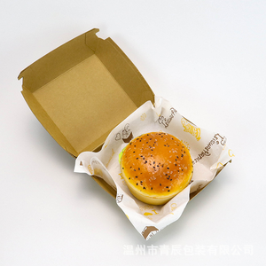 Kotak Kertas Kraft Coklat Khusus untuk <span class=keywords><strong>Burger</strong></span>, Kemasan Makanan Cepat Saji - Product Image 5