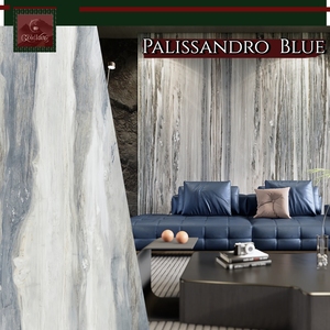 Escaleras de Mármol Azul Dorado GOLDKING, Degradado Azul con Vetas Doradas, Cristal Natural para Escaleras de Caracol de Hotel de 5 Estrellas, Alta Calidad Premium - Product Image 4