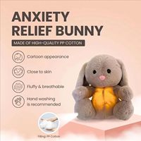 Peluche Lapin Super Douce pour Bébé avec Musique, Lumières, Mouvements Respiratoires, Anti-Stress, Broderie, Apaisante et Câlinable, Portable, Cadeau d'Anniversaire