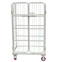 Chariot de manutention pliable en cage logistique, chariots de manutention en treillis métallique pour entrepôt