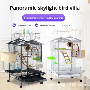 Cao Cấp Toàn Cảnh Skylight Chim Biệt Thự Rộng Vãi Trang Trí Trong Nhà Cho Vẹt Nhà Ở Mô Hình Rắn Kim Loại Với Khay Nhựa - Product Image 1