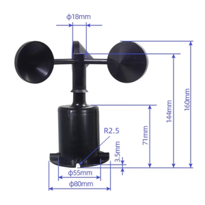 Anemómetro de Tres Copas ZTS ZTS-FS, Sensor de Velocidad del Viento de 0-50 m/s, Resolución de 0.1 m/s, Salida de Pulsos, Equipo Eléctrico Ambiental - Product Image 4