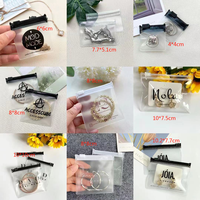 Sacs en plastique transparents personnalisés avec logo pour bijoux, sacs refermables réutilisables, emballage étanche, sacs cosmétiques en PVC transparent