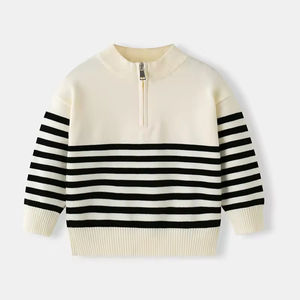 Suéter de Punto a Rayas con Cuello Alto para Adolescentes, Ropa de Punto al por Mayor para Niños - Product Image 1