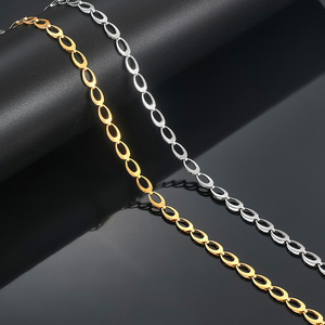 Chaîne à maillons en acier inoxydable plaqué or de 5 mm de large, collier long unisexe, accessoires de bijoux, cadeau de fête DIY, collier ras du cou - Product Image 1