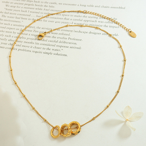 Collana pendente con diamanti smeraldi in acciaio inossidabile da donna placcato oro 18K gioiello impermeabile collier acier inossidable bijoux - Product Image 2