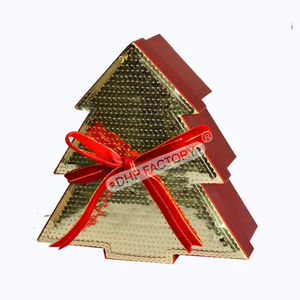 Couvercle de bonbon et boîte de papier de base en forme <span class=keywords><strong>d</strong></span>'arbre de Noë<span class=keywords><strong>l</strong></span> personnalisés Conteneur de chocolat à biscuits vide recyclable de qualité alimentaire pour emballage cadeau - Product Image 1