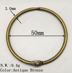 YIWANG 2 pouces Bronze anneaux de livre à feuilles mobiles anneaux de reliure pour cartes d'index cartes Flash - Product Image 3