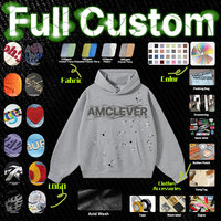 Nueva Llegada Sudadera con Capucha de Corte Holgado Estilo Punk Grunge Streetwear con Remaches Metálicos y Tachuelas Termofijadas AMCLEVER Tops Casuales Góticos para Uso Diario