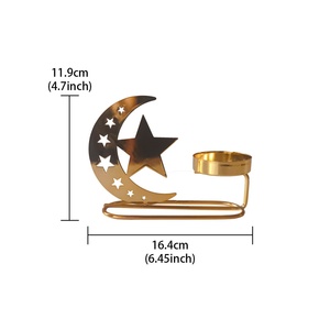 Portacandele a Forma di Stella e Luna, Decorazione per la Casa per Festività Mediorientali, Portacandele Tealight Ispirato allo Stile Arabo - Product Image 6