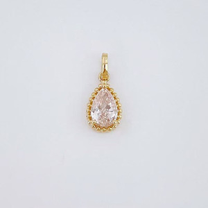 Pendentif en or 18 carats avec diamant <span class=keywords><strong>rose</strong></span> de laboratoire, minimaliste, tendance, polyvalent, en forme de goutte d'eau, avec chaînes élégantes et breloque délicate - Product Image 1