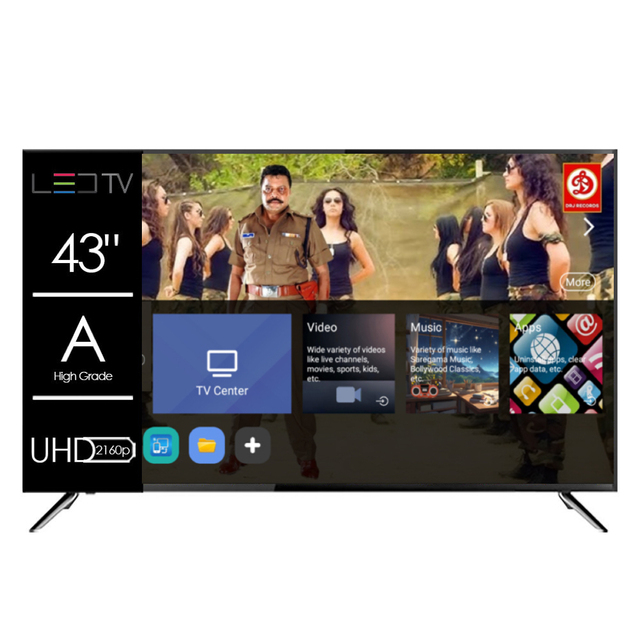 Custom Logo 43" Android 14 Smart TV LED Backlight HDTV with 43 50 55 65 Sizes TV Television