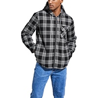 Veste matelassée en coton à carreaux pour hommes, chemises en flanelle à capuche doublées de polaire Sherpa avec fermeture éclair complète, vestes d'hiver