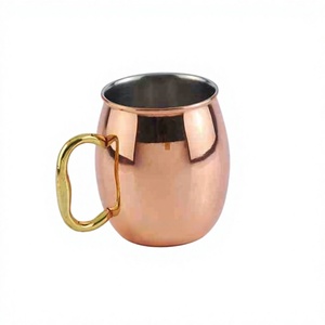 Taza Moscow Mule de Cobre, Aislada, para Cerveza, Diseño Moderno, Color Sólido, Apta para Alimentos, para Fiestas, para Adultos - Product Image 1